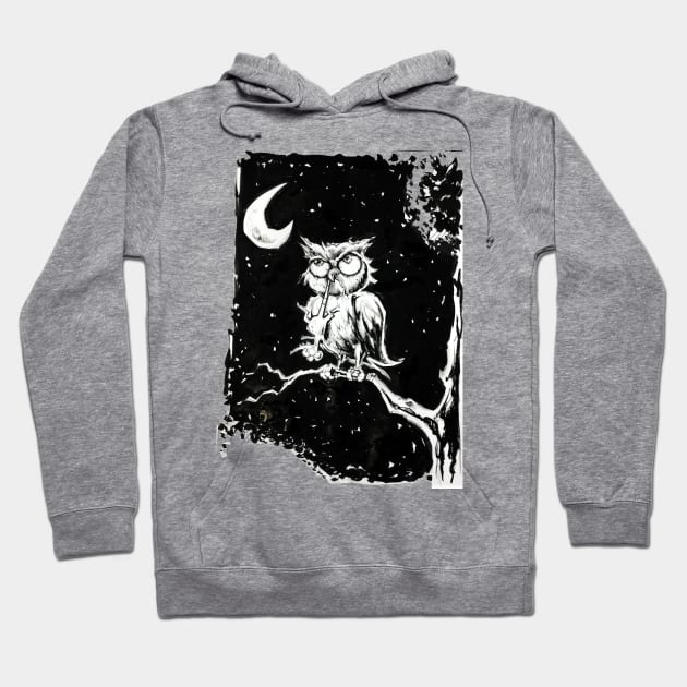 Midnight Owl Hunt for Dinner Hoodie by Scullenary